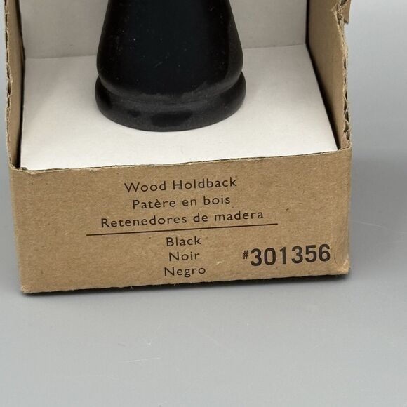 Pair Allen + Roth Wood Black Holdback  #301356 Home Decor Curtain Holder Tieback - Picture 2 of 10